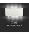 7W sand hvit LED vegglampe - 940lm, 4000K, inkl. lyskilde