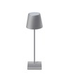 3W oppladbar LED bordlampe, touch dimbar - 5V, Grå, 3000K, 4000mAh batteri, jern