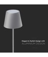 3W oppladbar LED bordlampe, touch dimbar - 5V, Grå, 3000K, 4000mAh batteri, jern