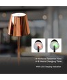 3W oppladbar LED bordlampe, gull - Touch dimbar, 4000K, 4000mAh batteri, 8-10 timers driftstid