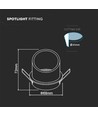 GU10 innfellingsspot - Rund, hvit, aluminium, Ø6,8cm, hull: Ø6,1cm, uten lyskilde