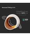 GU10 innfellingsspot - Rund, hvit, aluminium, Ø6,8cm, hull: Ø6,1cm, uten lyskilde