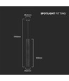 GU10 tube pendel, Ø6x50cm - Aluminium, IP20 innendørs, uten lyskilde