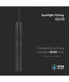 GU10 tube pendel, Ø6x50cm - Aluminium, IP20 innendørs, uten lyskilde