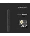 GU10 tube pendel, Ø6x50cm - Hvit, aluminium, IP20 innendørs, uten lyskilde