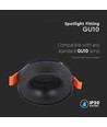 GU10 innfellingsspot - Rund, sort ramme og sort reflektor, aluminium, hull: Ø60 mm, mål: Ø92 mm
