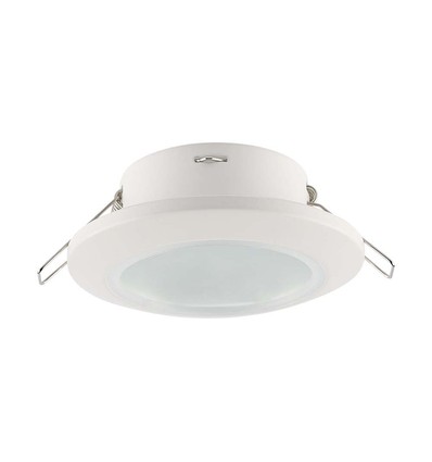GU10 innfellingsspot - Rund, hvit, IP44, PC plast, hull: Ø7 cm, mål: Ø9,2 cm
