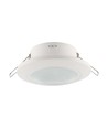 GU10 innfellingsspot - Rund, hvit, IP44, PC plast, hull: Ø7 cm, mål: Ø9,2 cm
