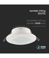 GU10 innfellingsspot - Rund, hvit, IP44, PC plast, hull: Ø7 cm, mål: Ø9,2 cm