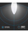 B15 5,5W dimbar LED kronepære - Samsung LED chip, 3000K, varm hvit, erstatter 40W