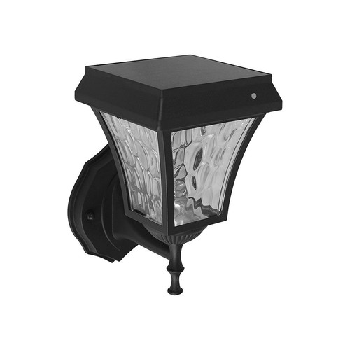 2W Solara LED vegglampe med solcelle - IP65, 3000K+6000K, sort, inkl. batteri