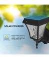 2W Solara LED vegglampe med solcelle - IP65, 3000K+6000K, sort, inkl. batteri