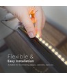 5m 9W/m LED-strip, 128 LED pr. meter - 24V, IP20, 3000K, 127lm/W