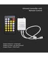 Infrarød controller med fjernkontroll til CCT/RGB - 12V-24V, 6A, 24 knapper, til 3-i-1 LED strips