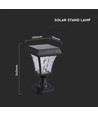 LED Solcelle Stolpelampe - CCT 3i1, Matt Sort Hus