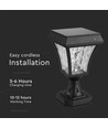 LED Solcelle Stolpelampe - CCT 3i1, Matt Sort Hus