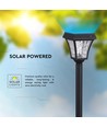2W LED solcelle hagelampe med spyd - Sort, 3-i-1 CCT, bevegelsessensor, IP65, høyde 93cm, aluminium