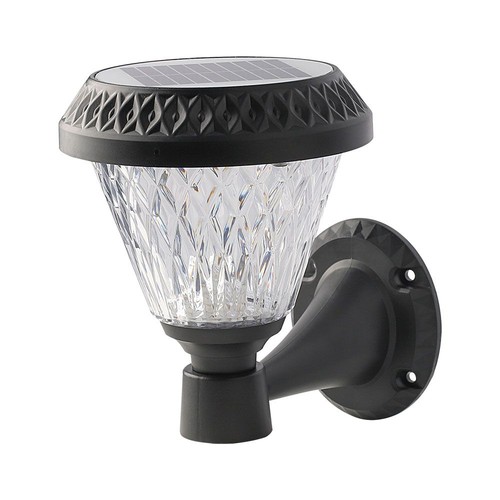 0,8W Solara LED vegglampe med sensor og solcelle - CCT, RF fjernkontroll, IP44, sort, 16x23 cm