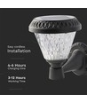 0,8W Solara LED vegglampe med sensor og solcelle - CCT, RF fjernkontroll, IP44, sort, 16x23 cm