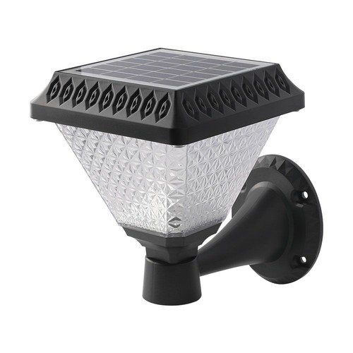 0,8W Solara LED vegglampe med solcelle og fjernkontroll - CCT, IP44, sort, inkl. sensor