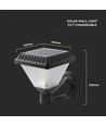 0,8W Solara LED vegglampe med solcelle og fjernkontroll - CCT, IP44, sort, inkl. sensor