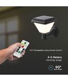 0,8W Solara LED vegglampe med solcelle og fjernkontroll - CCT, IP44, sort, inkl. sensor