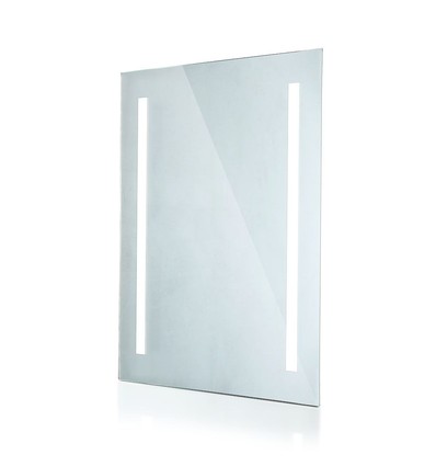35W LED speil med lys, 70x50cm - Rektangulær, krom finish, 6400K, hvit kant