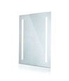35W LED speil med lys, 70x50cm - Rektangulær, krom finish, 6400K, hvit kant