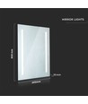 42W Speillys Krom - LED, Rektangel, 6400K, 800x600mm