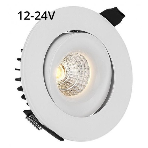 LEDlife 6W downlight - Hull: Ø7.5 cm, Mål: Ø9 cm, RA90, hvit kant, dimbar, 12-24V