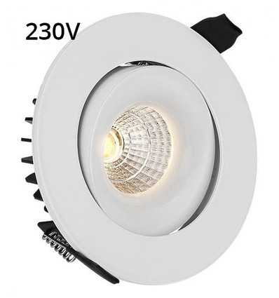 9W Ø11,5cm innfellingsspot dimbar RA90 - Hull: Ø9,5 cm, Mål: Ø11,5 cm, Hvit kant