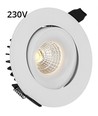 9W Ø11,5cm innfellingsspot dimbar RA90 - Hull: Ø9,5 cm, Mål: Ø11,5 cm, Hvit kant