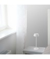 2W oppladbar LED bordlampe, hvit - IP54, touch dimbar, 5V, varm hvit, opptil 10 timers batteri