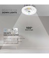 30W Ø22cm LED innfellingspanel - 120lm/W, kald hvit, hull: Ø20,7 cm, mål: Ø22 cm, hvit kant