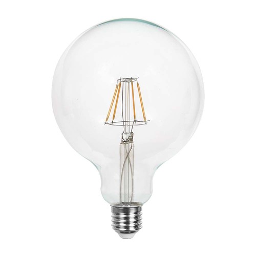 E27 10W LED filament globe pære - G125, 1055lm, klart glass, 125x173mm