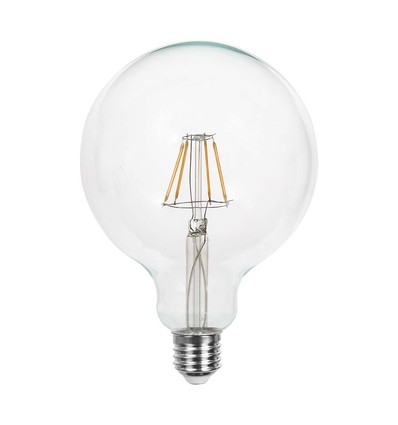 E27 10W LED filament globe pære - G125, 1055lm, klart glass, 125x173mm