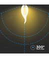E14 4W LED filament kronelys med flamme - 400lm, 4000K, kald hvit