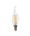 E14 4W LED kronelys med flamme - Filament, 400lm, 6500K, Samsung LED chip
