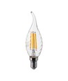 E14 4W LED flammepære - Karbonfilament, kelysepære med twist og flammeform