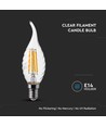 E14 4W LED flammepære - Karbonfilament, kelysepære med twist og flammeform