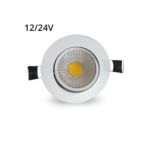 LEDlife 3W downlight - Hull: Ø7,5 cm, Mål: Ø8,5 cm, hvit kant, dimbar, 12V/24V