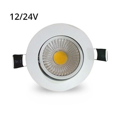 LEDlife 3W downlight - Hull: Ø7,5 cm, Mål: Ø8,5 cm, hvit kant, dimbar, 12V/24V