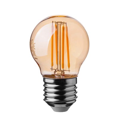 V-Tac LED 4W Ravfarget kronepære E27 - G45, kulltråd, 2200K