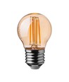 E27 4W LED kronepære - G45, kultråd, 2200K, ravfarget