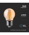 V-Tac LED 4W Ravfarget kronepære E27 - G45, kulltråd, 2200K