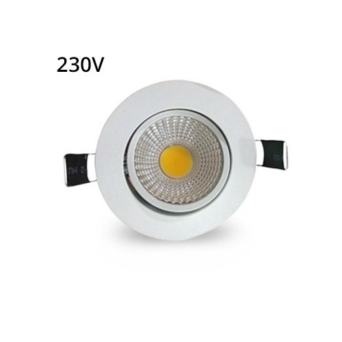 LEDlife 3W downlight - Hull: Ø7,5 cm, Mål: Ø8,5 cm, hvit kant, dimbar, 230V