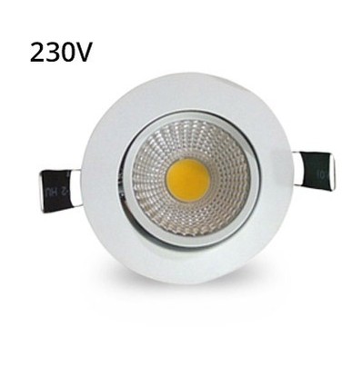 LEDlife 3W downlight - Hull: Ø7,5 cm, Mål: Ø8,5 cm, hvit kant, dimbar, 230V