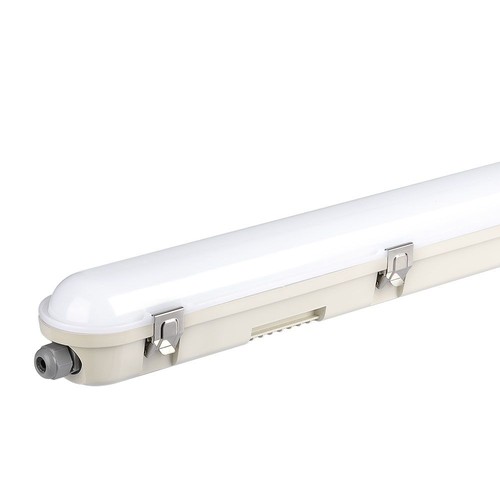 150cm 48W vanntett komplett LED armatur med nødlys - IP65, 120lm/W, Samsung LED chip, 3 timers batteridrift