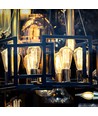 E27 8W LED-pære - ST64, filament, ravfarget glass, ekstra varm 2200K