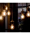 E27 12W LED-pære - A60, filament, ravfarget glass, ekstra varm 2200K